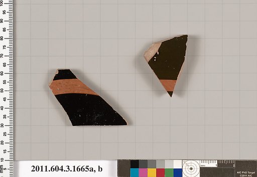 Terracotta fragments of kylikes: Band or lip cups (drinking cups)