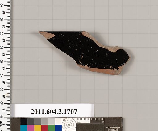 Terracotta rim fragment of a kylix: Band cup (drinking cup)