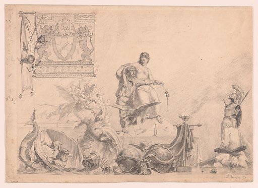 Phantasie und Künstler (Imagination and the Artist) (recto); Studie zu Phantasie und Künstler (Study for Imagination and the Artists) (verso)