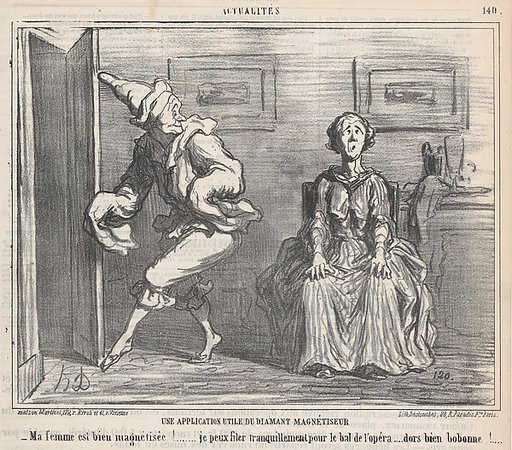 Practical application for a diamond hypnotist, from 'News of the Day,' published in Le Charivari, January 24, 1860