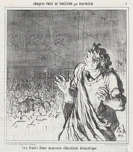 The results of bad dramatic timing, from 'Theater sketches,' published in Le Charivari, 1864