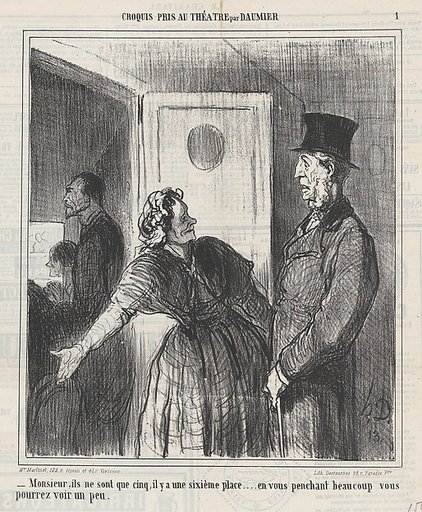 Sir, so far there are only five people here..., from 'Theater sketches,' published in Le Charivari, April 3, 1864