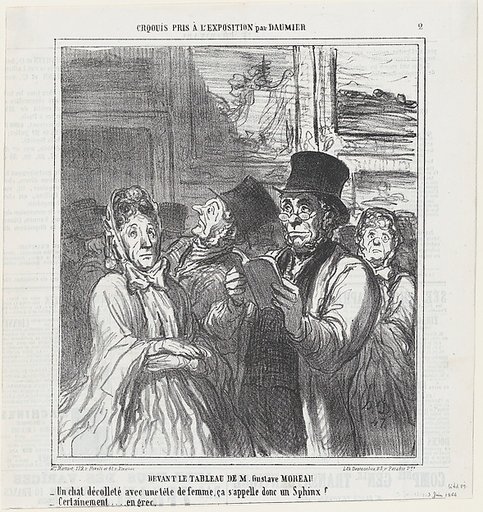 In front of Mr. Gustave Moreau's paintings, from 'Exhibition sketches,' published in Le Charivari, June 3, 1864