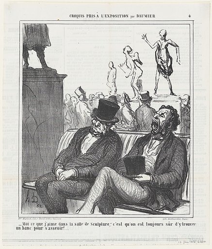 That's what I like about the sculpture room...., from 'Exhibition sketches,' published in Le Charivari, June 13, 1864