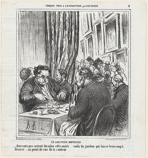 A difficult patron of the arts, from 'Exhibition sketches,' published in Le Charivari, June 17, 1864