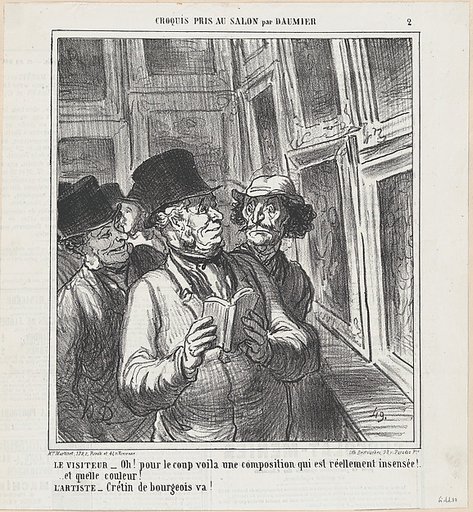 The visitor and the artist, from 'Sketches from the Salon,' published in Le Charivari, May 30, 1864