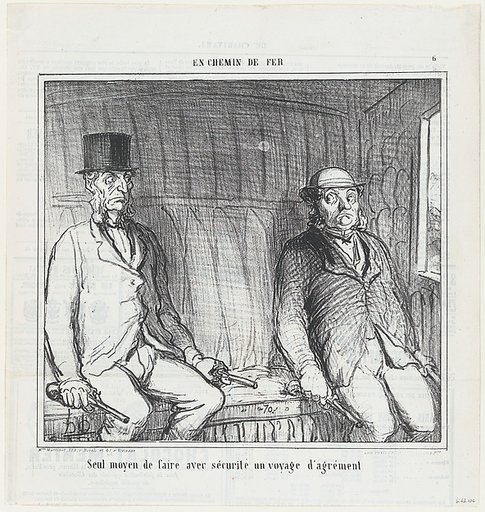 The only way to be safe on a pleasure trip, from 'On the train,' published in Le Charivari, September 3, 1864
