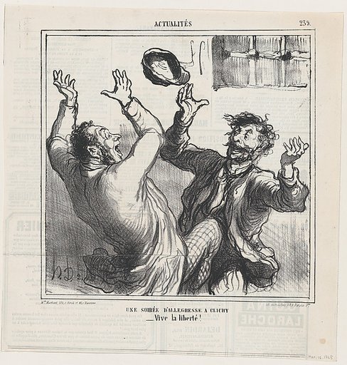 A happy evening party in Clichy, from 'News of the day,' published in Le Charivari, March 16, 1865