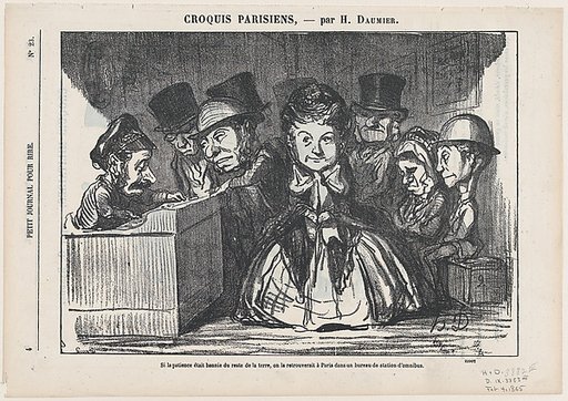 If patience had disappeared all over the world, one would surely find it again at a bus station in Paris, from "Parisian Sketches"