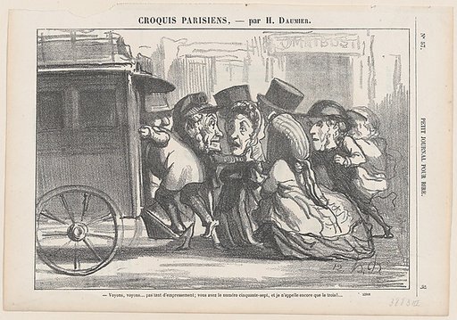Stop pushing please... you have the number 57 and I just called number 3!, from "Parisian Sketches"