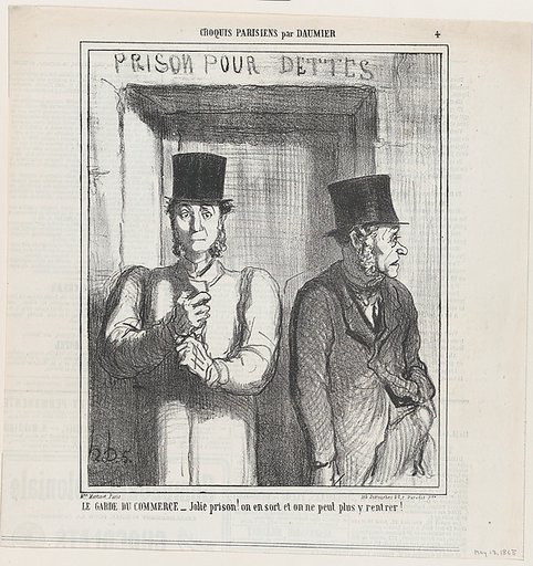 Bailiff at the commercial court, from 'Parisian Sketches,' published in Le Charivari, May 13, 1865