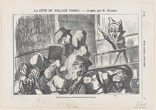 Thrifty villagers, satisfied watching the presentation from the outside, from "A celebration in the neighboring village"