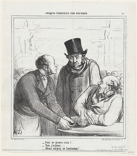 You're not having anything?, from 'Parisian sketches,' published in Le Charivari, November 2-3, 1865