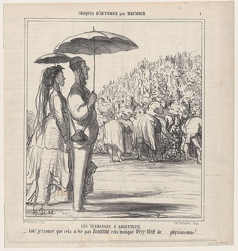 Wine harvest in Argenteuil, from 'Autumn sketches,' published in Le Charivari, September 21, 1865