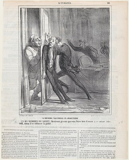 Election reform in England, from 'News of the day,' published in Le Charivari, February 26, 1866