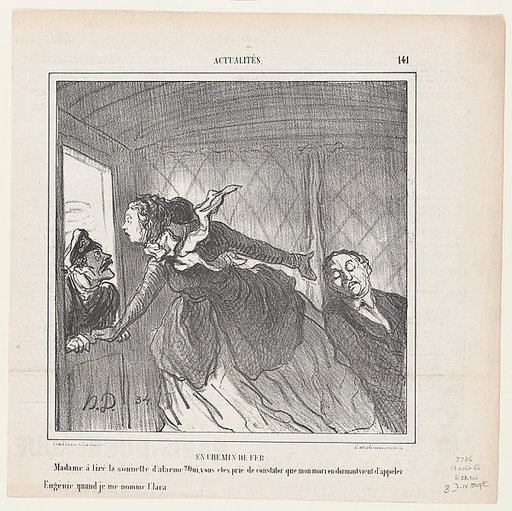 On the railroad, from 'News of the day,' published in Le Charivari, August 18, 1866