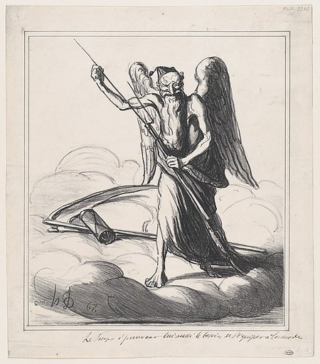 Time too feels the urge for modern equipment, from 'News of the day,' published in Le Charivari, January 10, 1867