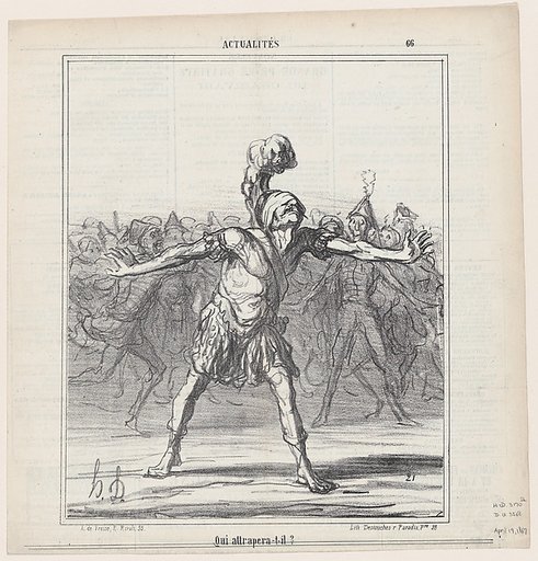 Who will he catch?, from "News of the day"