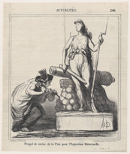 Project for the statue of peace at the Universal Exposition, from 'News of the day,' published in "Le Charivari"