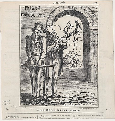 Marius in the ruins of Carthage, from 'News of the day,' published in Le Charivari, August 7, 1867