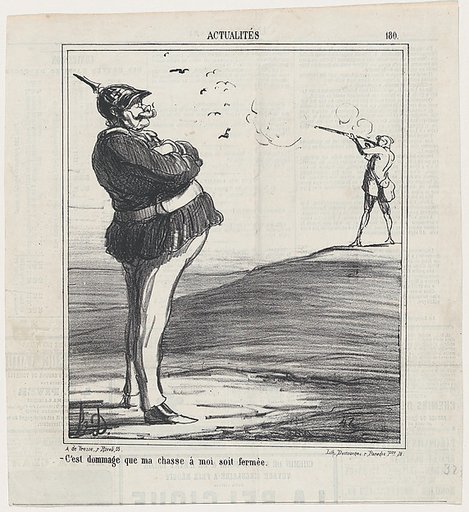 What a shame that I am not allowed go hunting, from 'News of the day,' published in "Le Charivari"