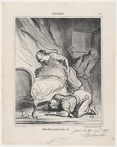 Looking everywhere for their king, from 'News of the day,' published in Le Charivari, October 4, 1867