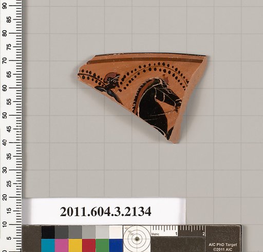 Terracotta rim fragment of a kylix (drinking cup)