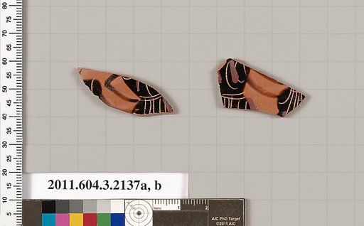 Terracotta fragments of a kylix (drinking cup)