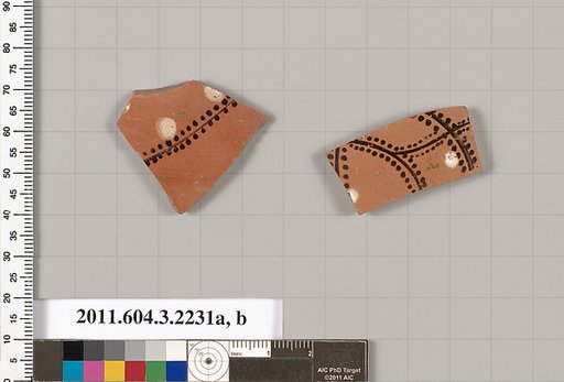 Terracotta fragments of kylikes (drinking cups)