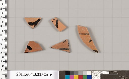 Terracotta fragments of kylikes (drinking cups)