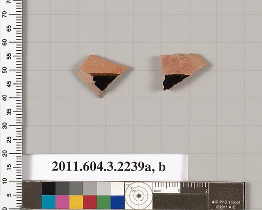 Terracotta fragments of kylikes (drinking cups)