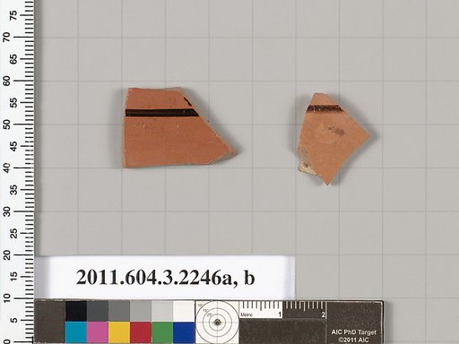 Terracotta fragments of a kylix (drinking cup)
