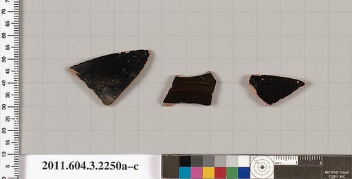 Terracotta fragments of kylikes (drinking cups)