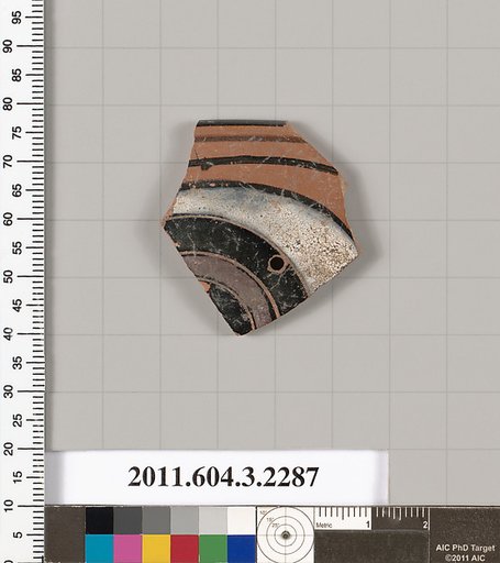 Terracotta rim fragment of a kylix: eye-cup (drinking cup)