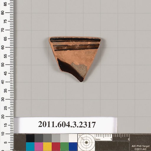 Terracotta rim fragment of a kylix: eye-cup (drinking cup)