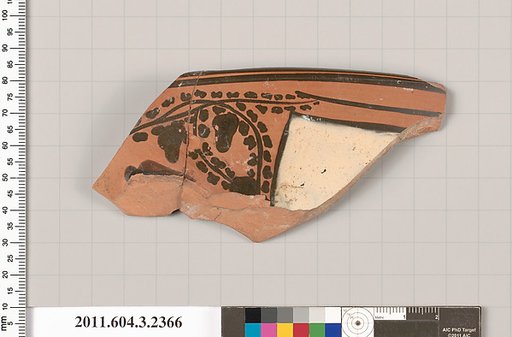 Terracotta rim fragment of a kylix: eye-cup (drinking cup)