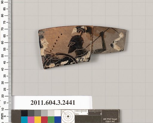 Terracotta rim fragment of a kylix (drinking cup)