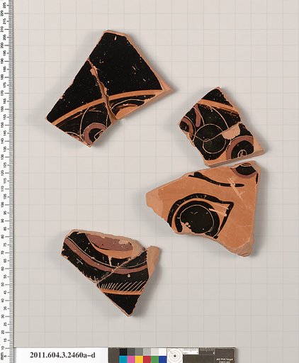 Terracotta fragments of a kylix (drinking cup)