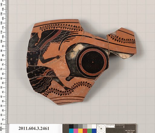 Terracotta rim fragment of a kylix: eye-cup (drinking cup)