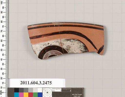 Terracotta rim fragment of a kylix: eye-cup (drinking cup)?