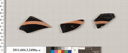 Terracotta fragments of kylikes (drinking cups)