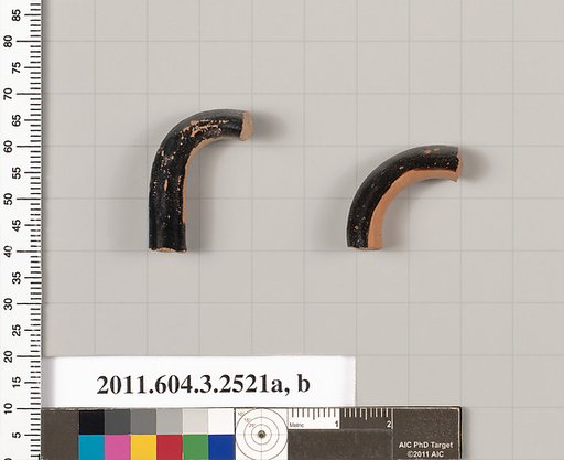 Terracotta fragments of kylikes (drinking cups)