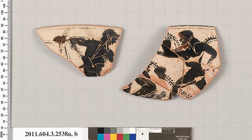 Terracotta rim fragments of a kylix (drinking cup)