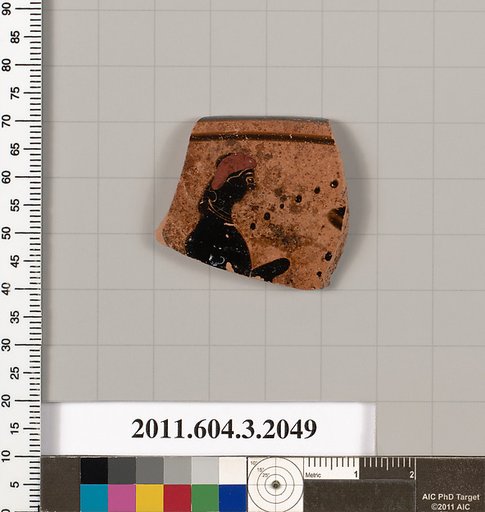 Terracotta rim fragment of a kylix (drinking cup)