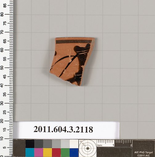 Terracotta rim fragment of a kylix (drinking cup)