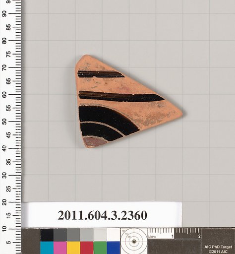 Terracotta fragment of a kylix: eye-cup (drinking cup)