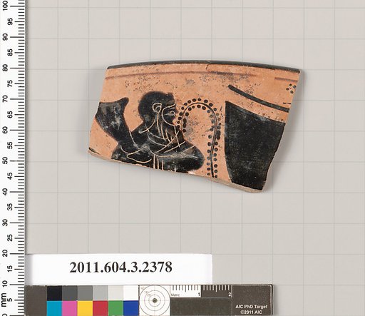 Terracotta rim fragment of a kylix: eye-cup (drinking cup)