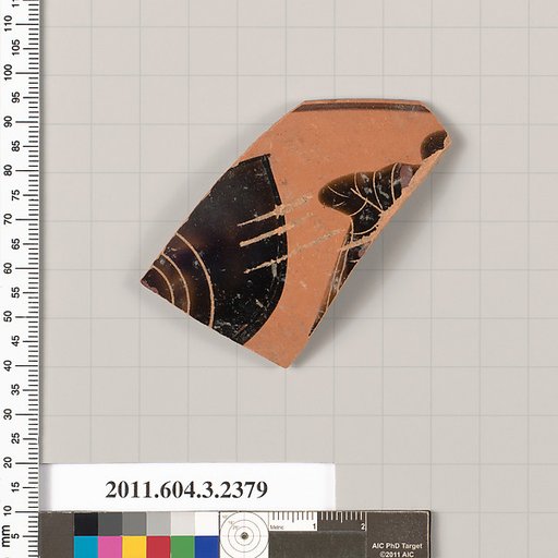 Terracotta rim fragment of a kylix: eye-cup (drinking cup)