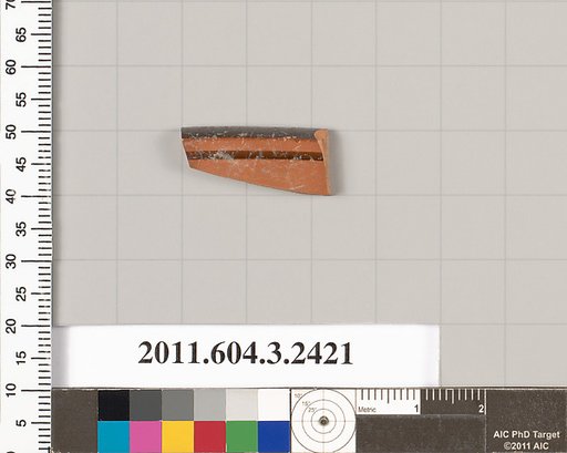 Terracotta rim fragment of a kylix: eye-cup (drinking cup)?