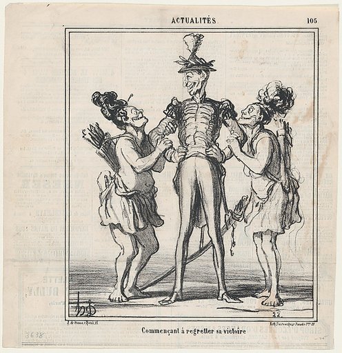Beginning to regret his victory, from 'News of the day,' published in Le Charivari, May 4, 1868